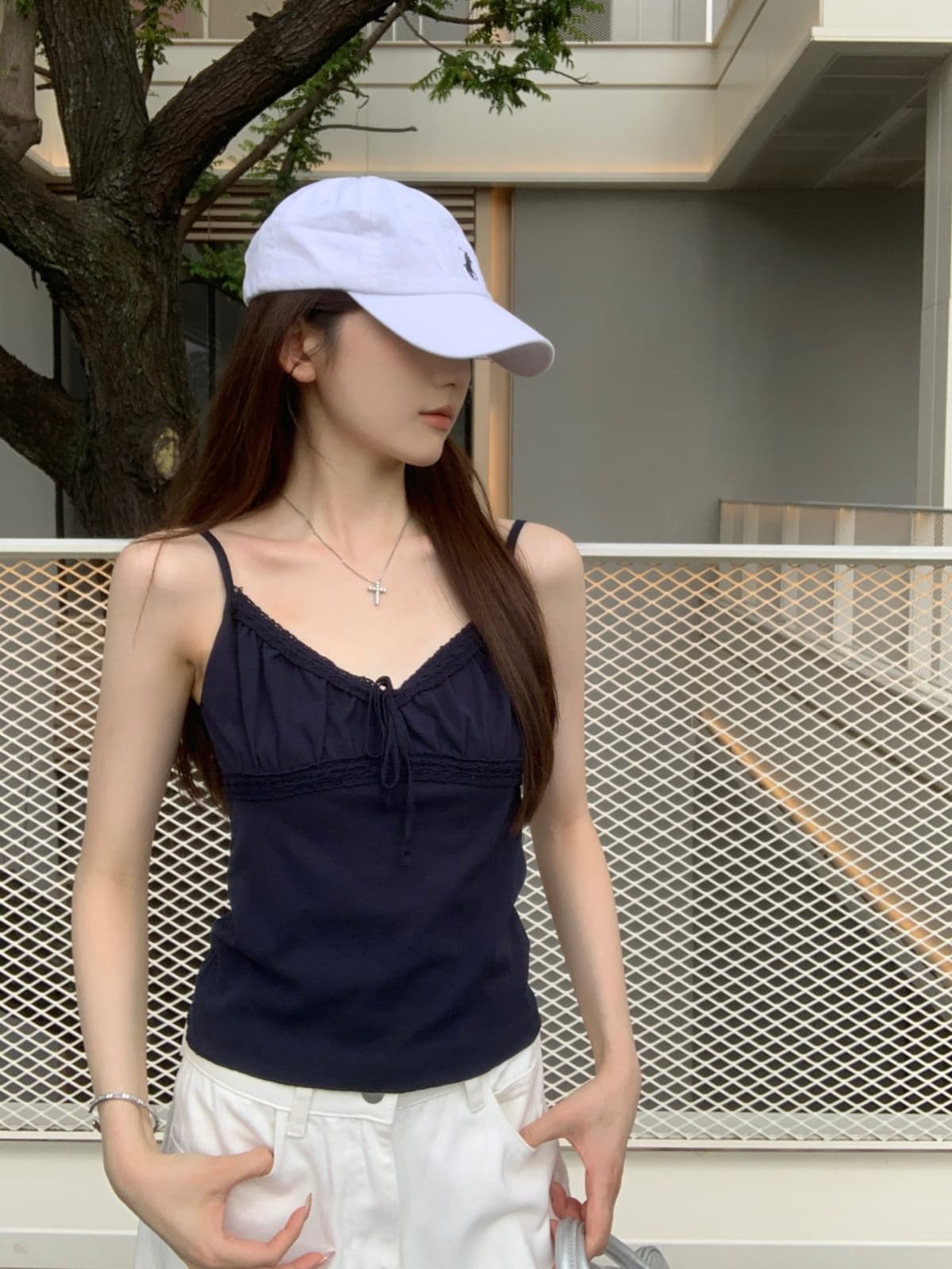 실사 정가 여름 한국 스타일 주름 스트랩 프릴 품격 다용도 몸매 가꾸기 슬림해 보이는 슬립 티셔츠 조끼 상세 이미지 17