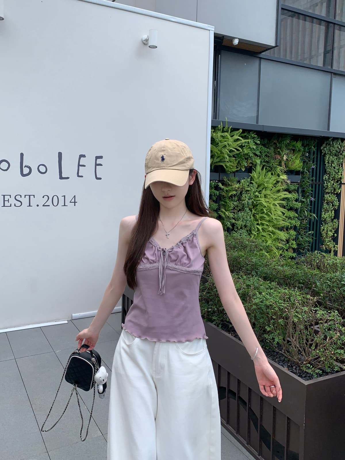 실사 정가 여름 한국 스타일 주름 스트랩 프릴 품격 다용도 몸매 가꾸기 슬림해 보이는 슬립 티셔츠 조끼 상세 이미지 26