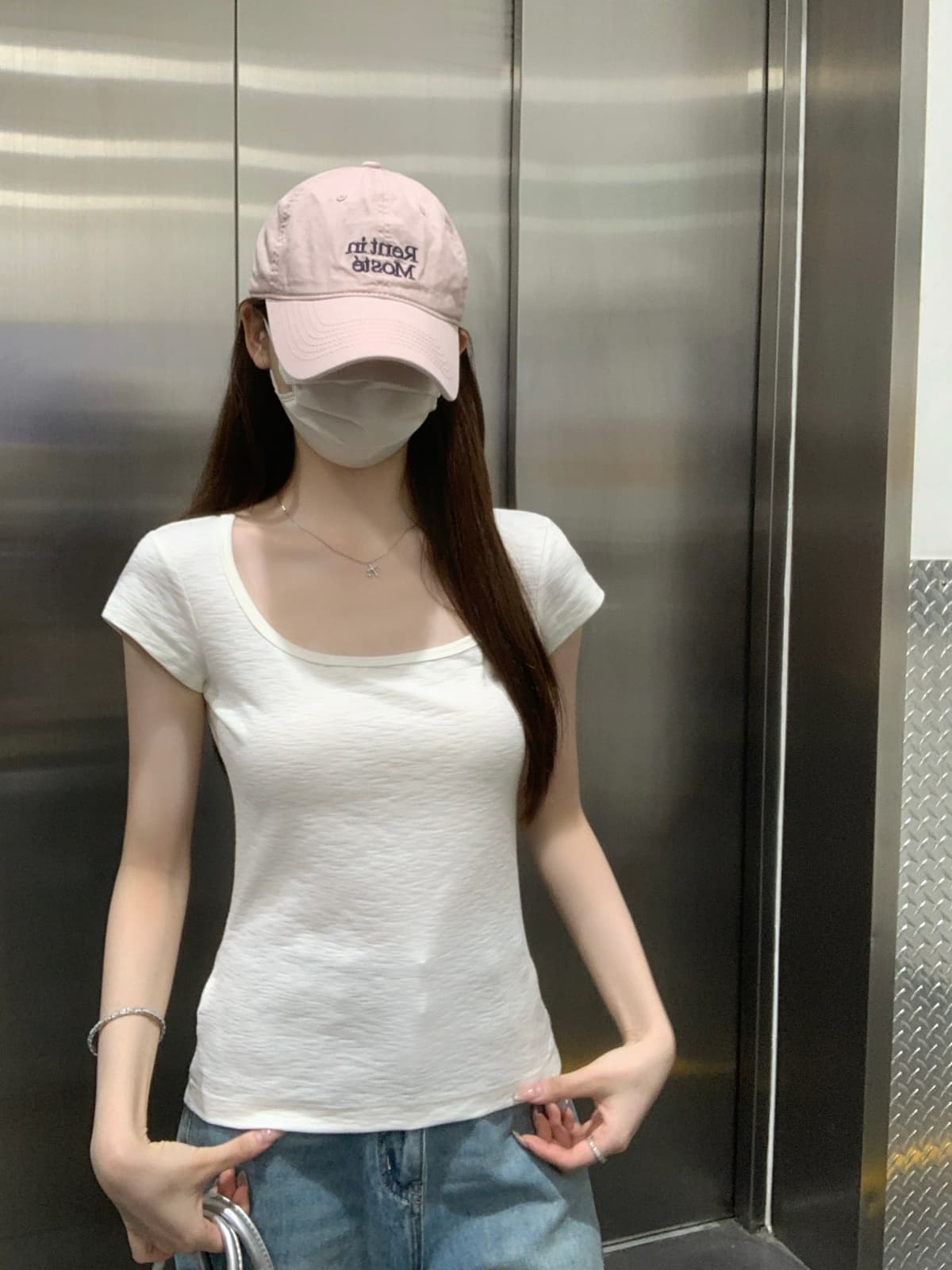 실사 정가 여름 한국 스타일 광장 칼라 단색 미니멀리즘 몸매 가꾸기 슬림해 보이는 품격 다용도 반팔 티셔츠 맨위 상세 이미지 12