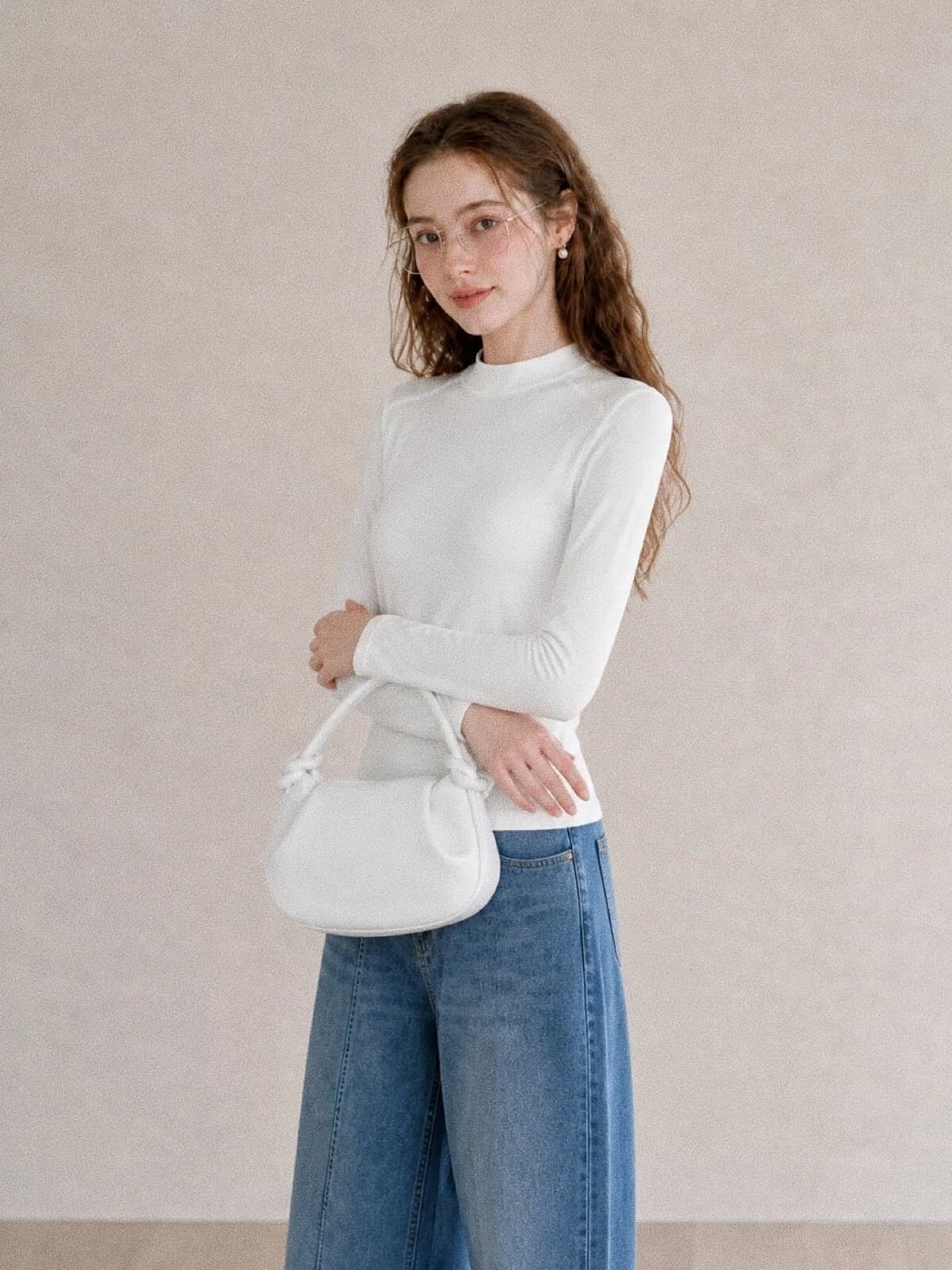 가을 새로운 한 부서 미니멀리즘 바람 반하이넥 티셔츠 여성 몸매 가꾸기 슬림해 보이는 기초 다용도 인사이드 가져 가라. 섹션 긴팔 맨위 상세 이미지 10