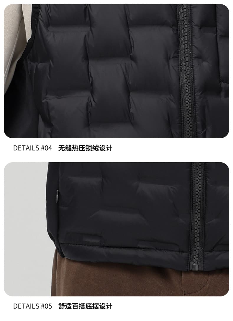 국경 간 새로운 남녀 같은 단락 야외 스포츠 얇고 가벼운 다운 조끼 높은 품질 새로운 국가 표준 90 플러시 커플 조끼 상세 이미지 45