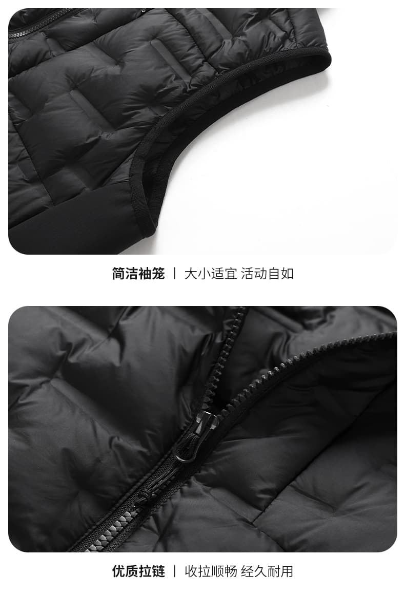 국경 간 새로운 남녀 같은 단락 야외 스포츠 얇고 가벼운 다운 조끼 높은 품질 새로운 국가 표준 90 플러시 커플 조끼 상세 이미지 19