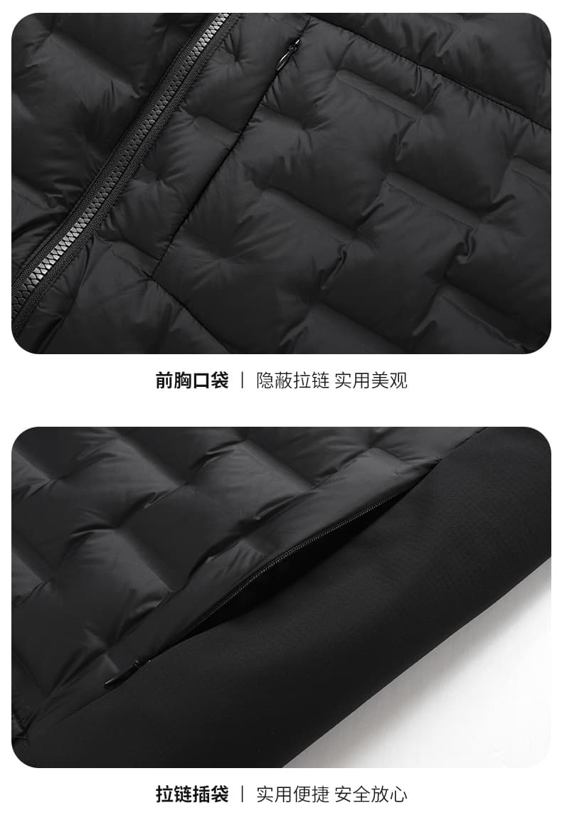 국경 간 새로운 남녀 같은 단락 야외 스포츠 얇고 가벼운 다운 조끼 높은 품질 새로운 국가 표준 90 플러시 커플 조끼 상세 이미지 20