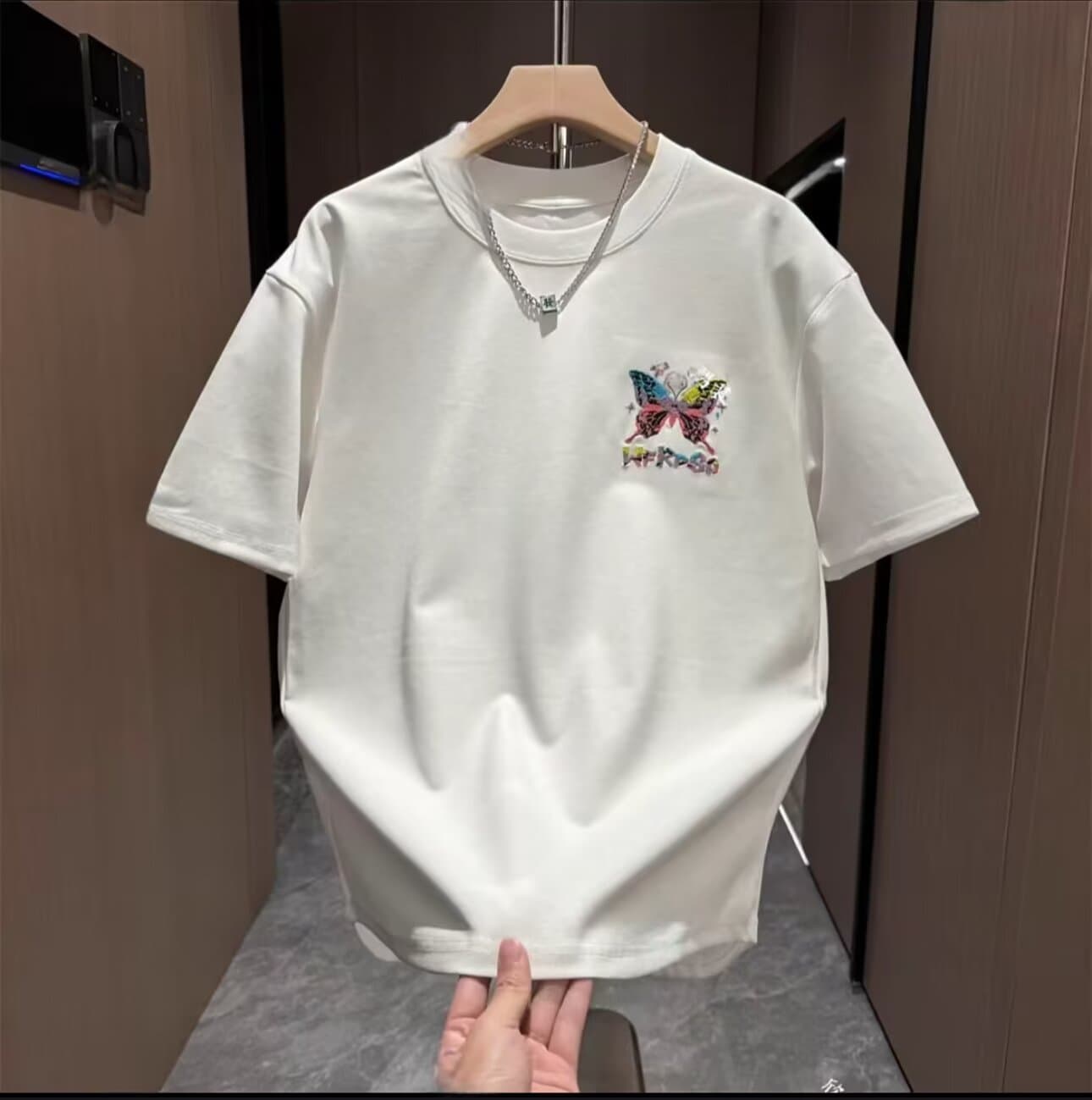 새로운 반팔 티셔츠 남자 여름 한국 스타일 트렌드 미니멀리즘 반소매 맨위 항구 바람 루즈핏 캐주얼 조수 브랜드 티셔츠 상세 이미지 5