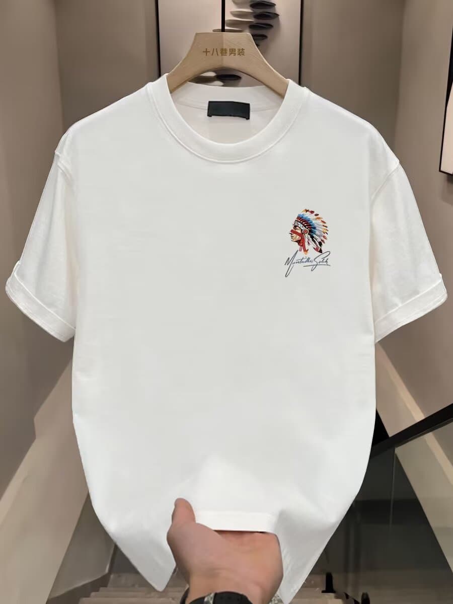 새로운 반팔 티셔츠 남자 여름 한국 스타일 트렌드 미니멀리즘 반소매 맨위 항구 바람 루즈핏 캐주얼 조수 브랜드 티셔츠 이미지 4