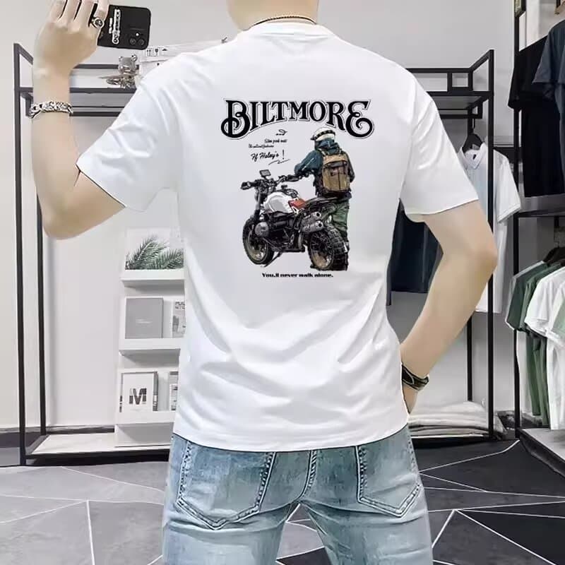 국경 간 반팔 티셔츠 남성 조수 브랜드 여름 루즈핏 5 점 소매 새로운 인터넷 유명인 트렌드 ins 미니멀리즘 프린트 맨위 상세 이미지 9