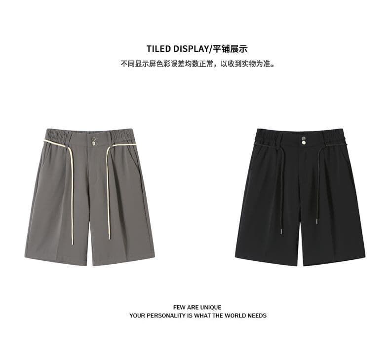 국경 간 남성 새로운 캐주얼 반바지 남자 루즈핏 스트레이트 오부 바지 해변 운동 바지 여름 얼음 실크 정장 바지 상세 이미지 5