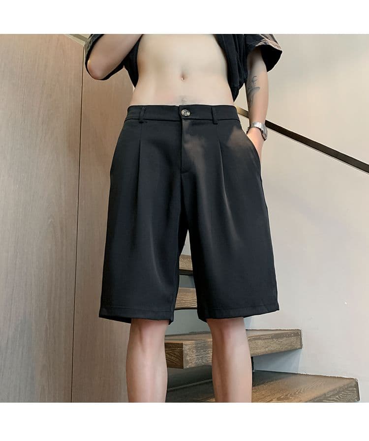 국경 간 새로운 반바지 남자 캐주얼 바지 루즈핏 스트레이트 오부 바지 해변 운동 바지 여름 얼음 실크 작은 슬랙스 상세 이미지 13