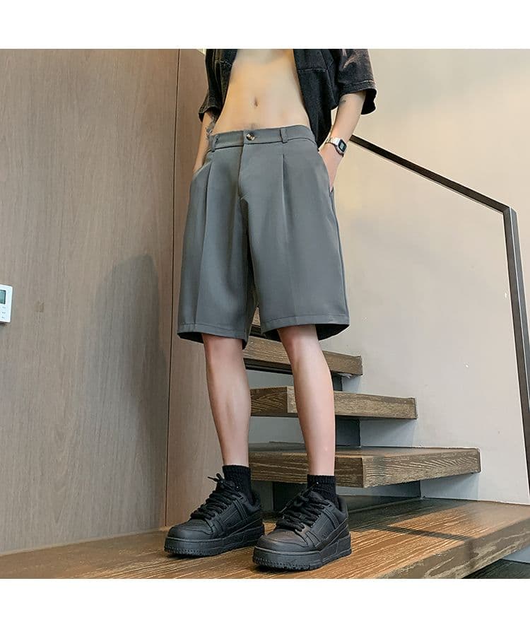 국경 간 새로운 반바지 남자 캐주얼 바지 루즈핏 스트레이트 오부 바지 해변 운동 바지 여름 얼음 실크 작은 슬랙스 상세 이미지 31