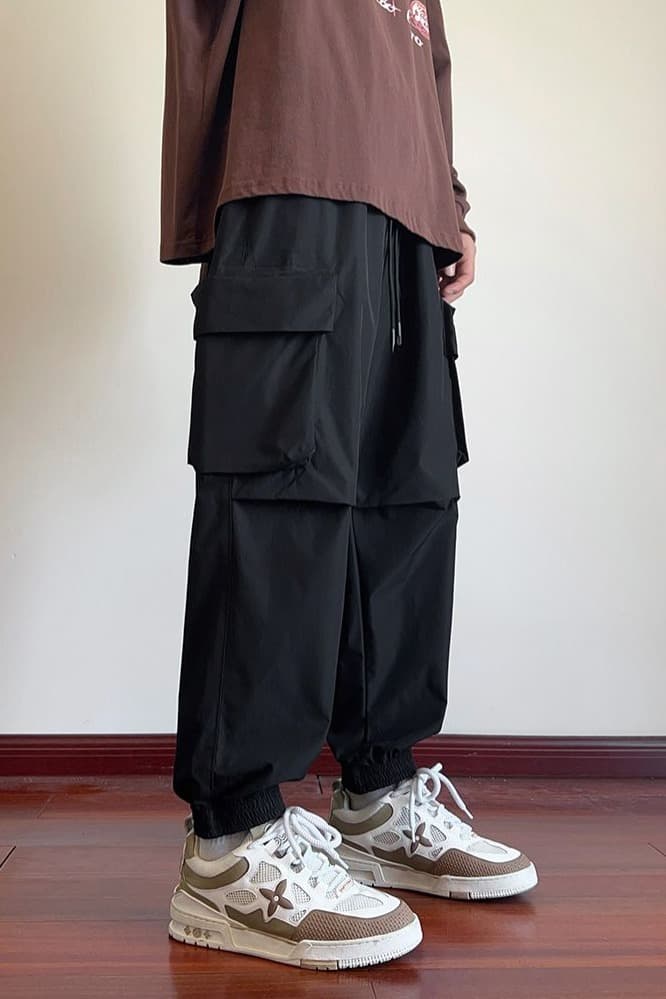 국경 간 폭발 낙하산 병 바지 트렌드 새로운 봄 여름 아름다움 라드. 바지 운동 워크웨어 팬츠 남녀 항구 바람 조거 바지 이미지 6