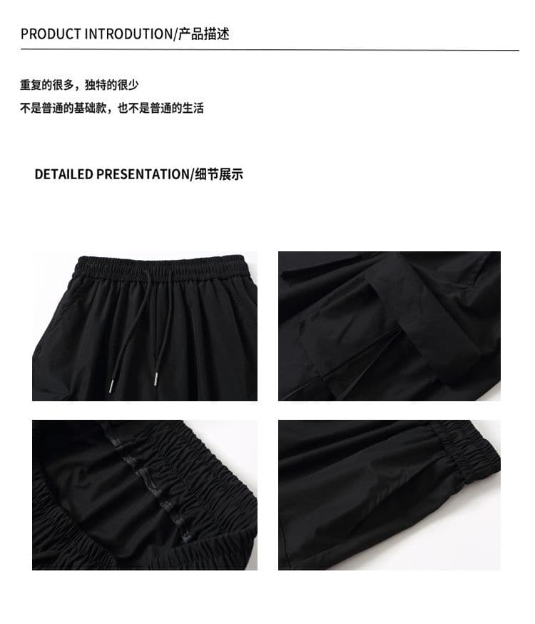 국경 간 남성 트렌드 새로운 여름 바지 워크웨어 오부 바지 항구 바람 루즈핏 스트레이트 캐주얼 반바지 빅 포켓 상세 이미지 2