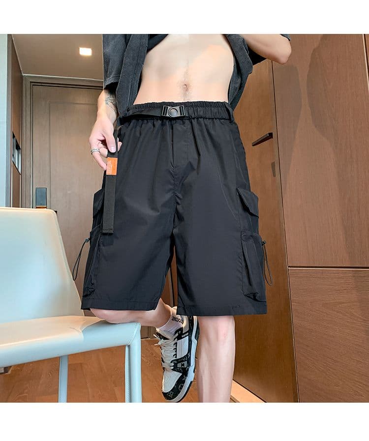 국경 간 남성 패션 폭발 워크웨어 팬츠 항구 바람 기능 오부 바지 트렌드 운동 루즈핏 스트레이트 캐주얼 반바지 상세 이미지 16