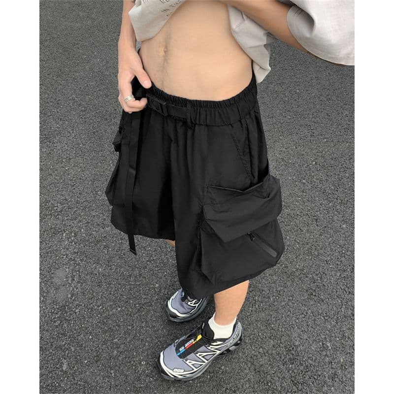 국경 간 워크웨어 반바지 새로운 여름 5 점 캐주얼 바지 남성 일본식 기능 바지 루즈핏 스트레이트 웨이 바지 항구 바람 이미지 2