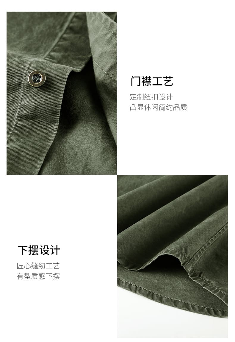 국경 간 남성 새로운 여름 폭발 반팔 셔츠 순면 워싱 재킷 워크웨어 폴로 칼라 재킷 아메리칸 조수 브랜드 상세 이미지 22