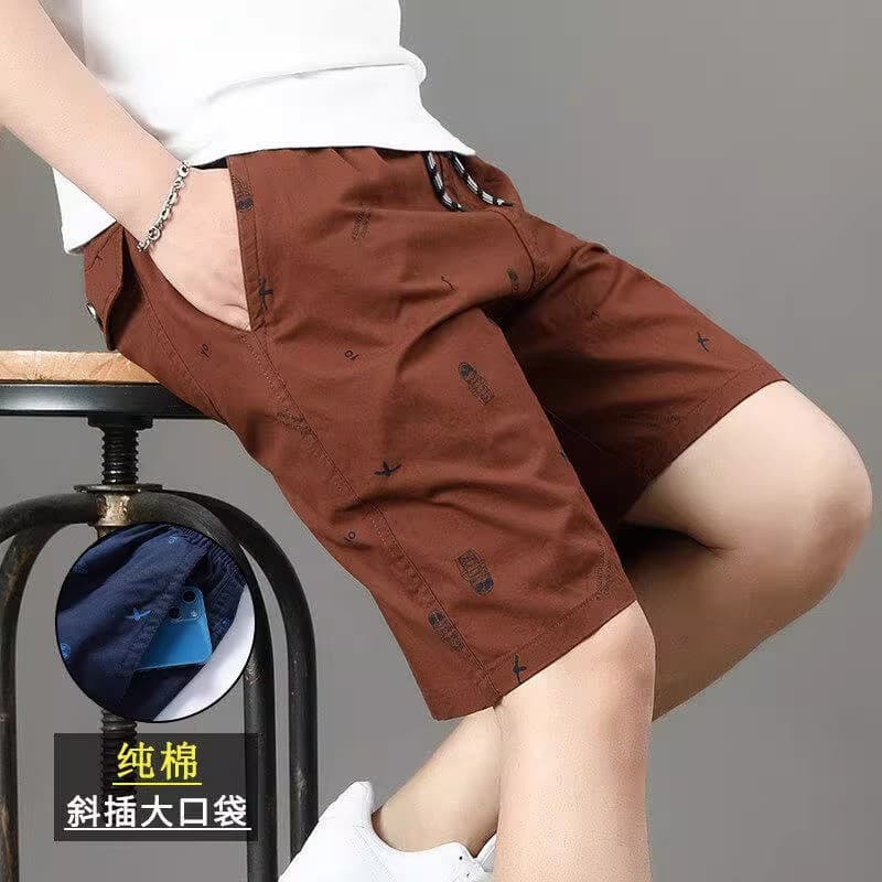 여름 순면 얇은 스타일 워크웨어 반바지 남자 루즈핏 오부 바지 중년 아빠 로드 중 캐주얼 운동 바지 해변 바지 이미지 3