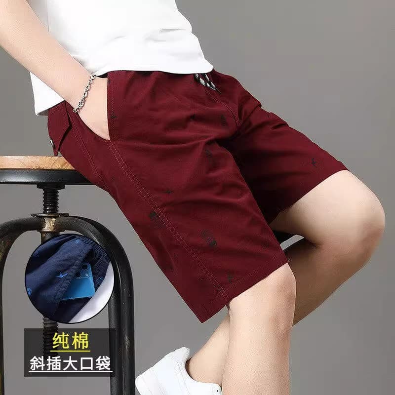 여름 순면 얇은 스타일 워크웨어 반바지 남자 루즈핏 오부 바지 중년 아빠 로드 중 캐주얼 운동 바지 해변 바지 이미지 5
