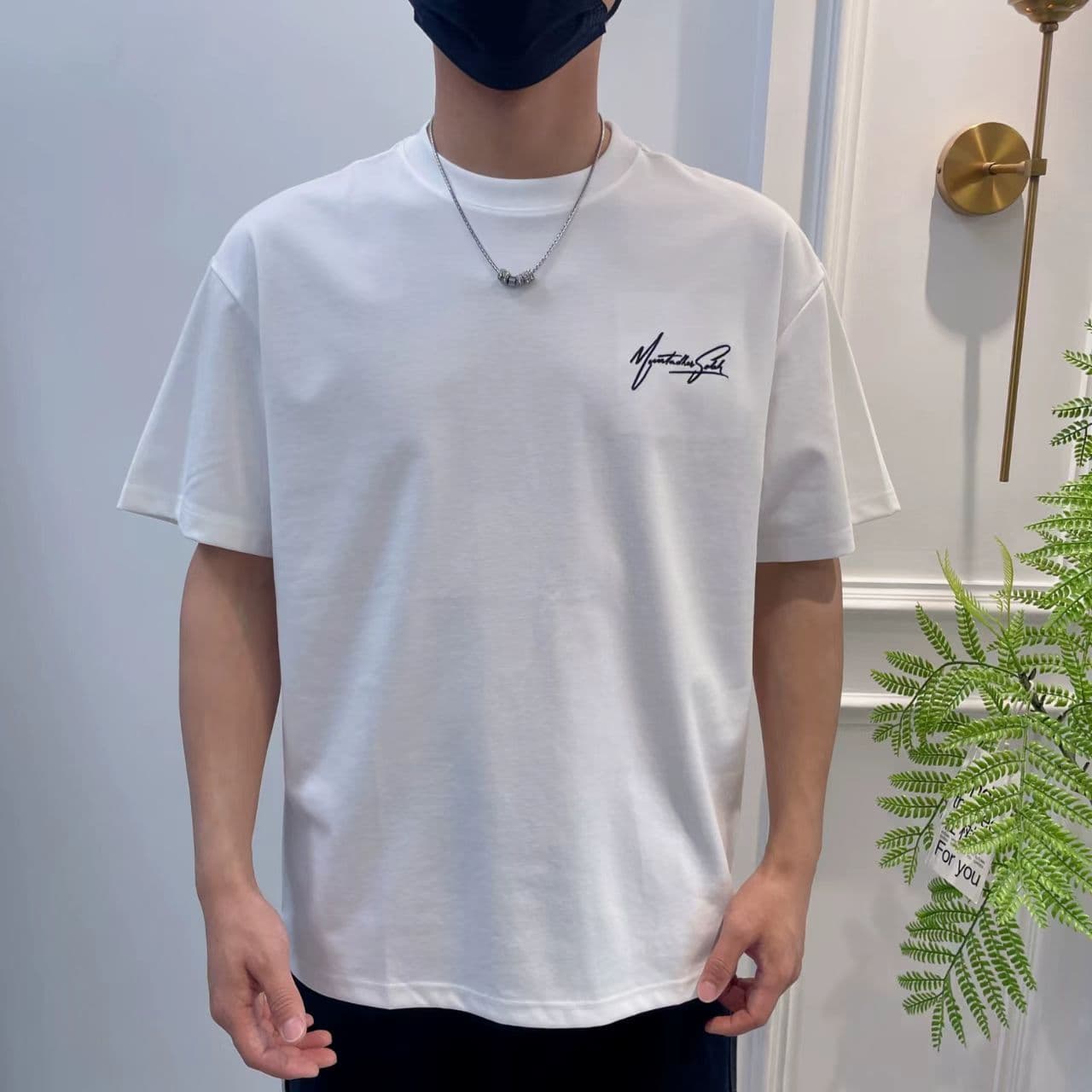 개체 루즈핏 통기성 다용도 남성 여름 새로운 티셔츠 반팔 알파벳 암살 자수 라운드 넥 순면 반팔 맨위 t 이미지 2