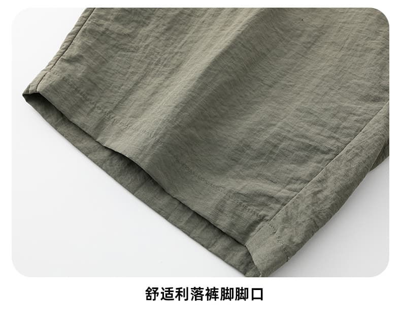 얼음 센스 7 점 바지 남성 여름 얇은 스타일 통기성 메쉬 스트레이트 바지 루즈핏 넓은 다리 운동 캐주얼 반바지 상세 이미지 7