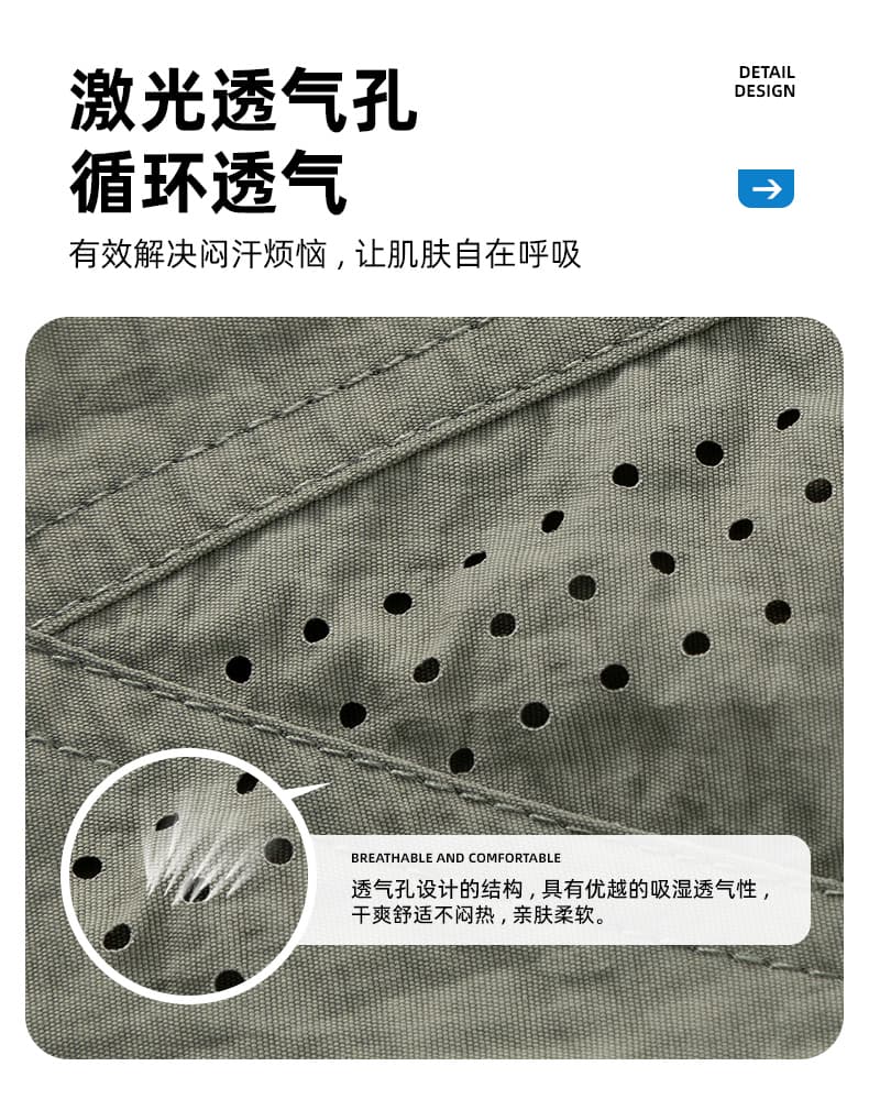 얼음 센스 7 점 바지 남성 여름 얇은 스타일 통기성 메쉬 스트레이트 바지 루즈핏 넓은 다리 운동 캐주얼 반바지 상세 이미지 8