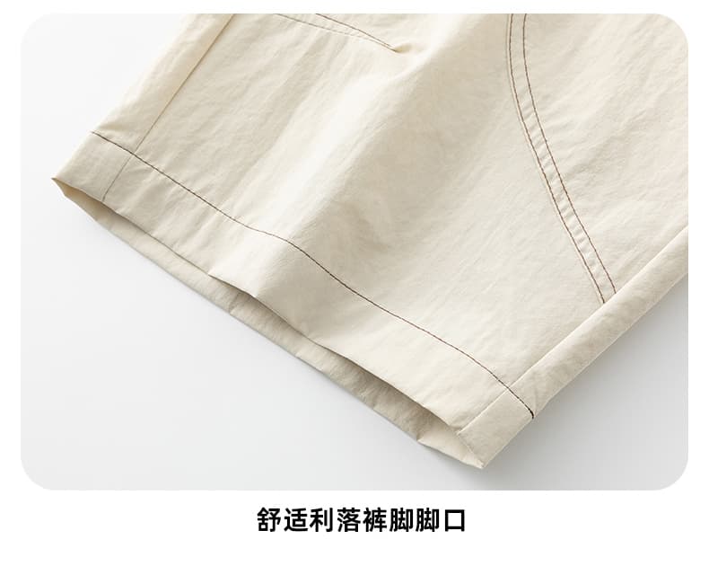 실사 산계 야외 배색 지퍼 워크웨어 7부 바지 남녀 여름 얇은 스타일 루즈핏 내마모 도보 여행 등산 반바지 상세 이미지 7