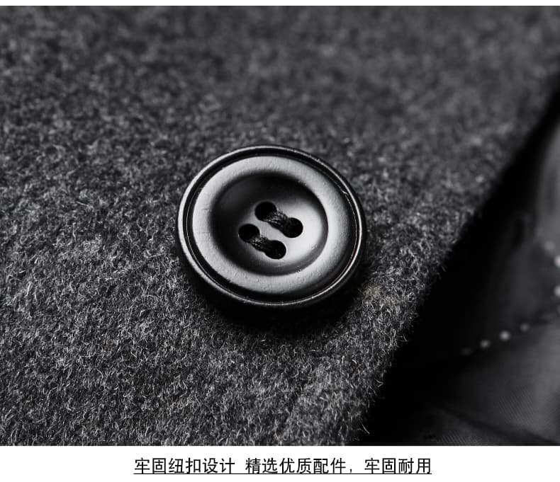 국경 간 배정 폭발 봄 가을 겨울 새로운 바람막이 남성 중간 길이 싱글 줄 버튼 비즈니스 캐주얼 폴로 칼라 재킷 상세 이미지 17