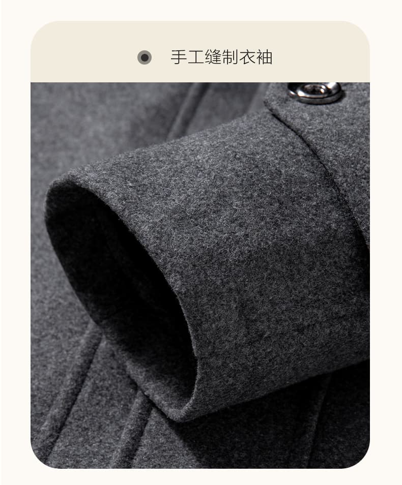 국경 간 배정 폭발 봄 가을 새로운 바람막이 남성 중간 길이 싱글 줄 버튼 비즈니스 캐주얼 폴로 칼라 재킷 상세 이미지 10