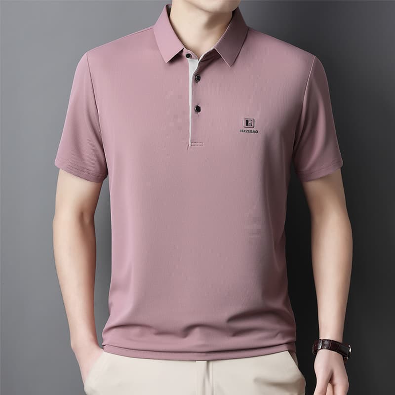 여름 중노년 아빠 로드 중 비즈니스 캐주얼 폴로 칼라 반팔 루즈핏 POLO 셔츠 남성 캐주얼 다용도 티셔츠 이미지 4