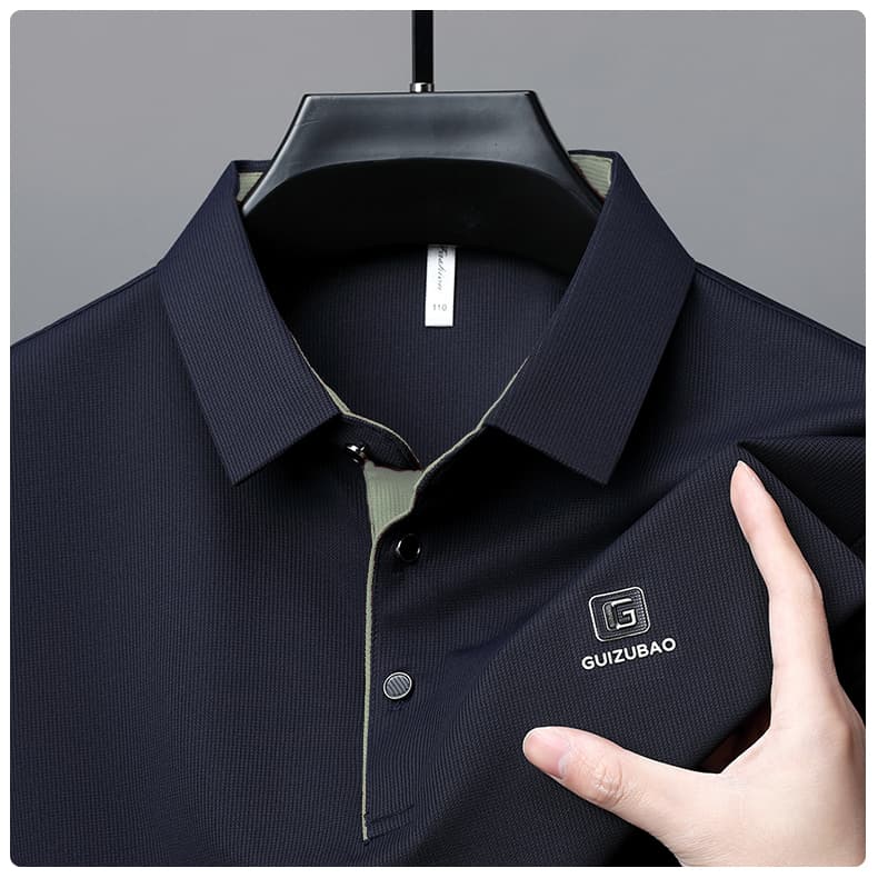 여름 중노년 아빠 로드 중 비즈니스 캐주얼 폴로 칼라 반팔 루즈핏 POLO 셔츠 남성 캐주얼 다용도 티셔츠 상세 이미지 34