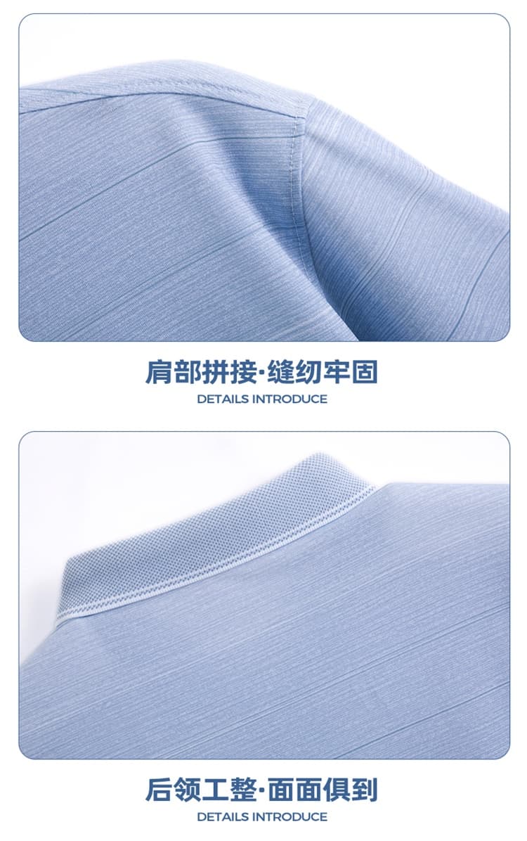여름 새로운 중노년 남성 반팔 티셔츠 캐주얼 비즈니스 프로 피부 편안함 통기성 얇고 가벼운 루즈핏 POLO 셔츠 상세 이미지 12