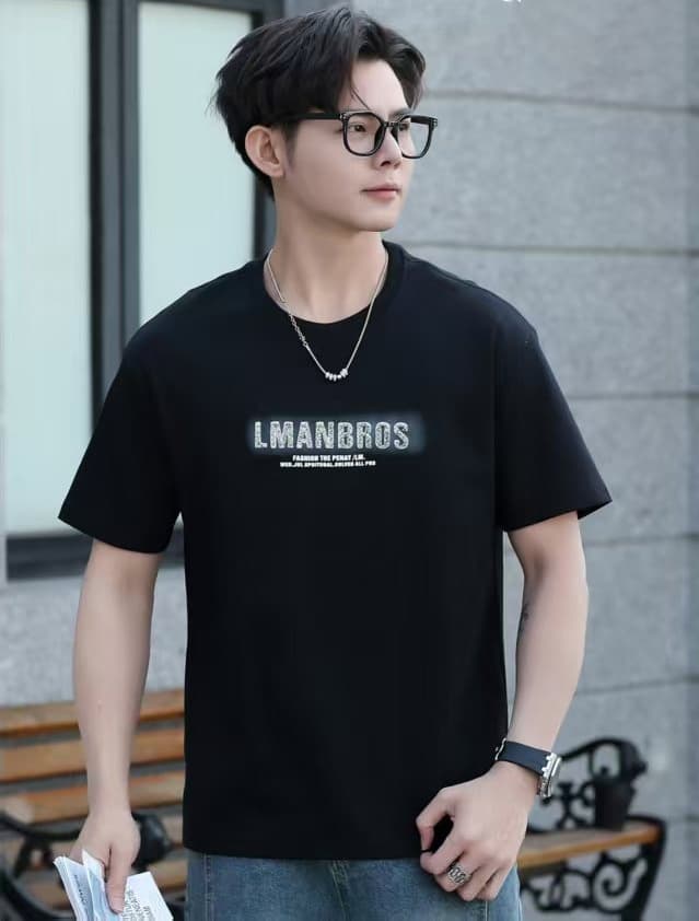 개체 높은 품질 조수 브랜드 패션 프린트 라운드 넥 남성 순면 반팔 다용도 캐주얼 루즈핏 티셔츠 맨위 서비스 상세 이미지 10