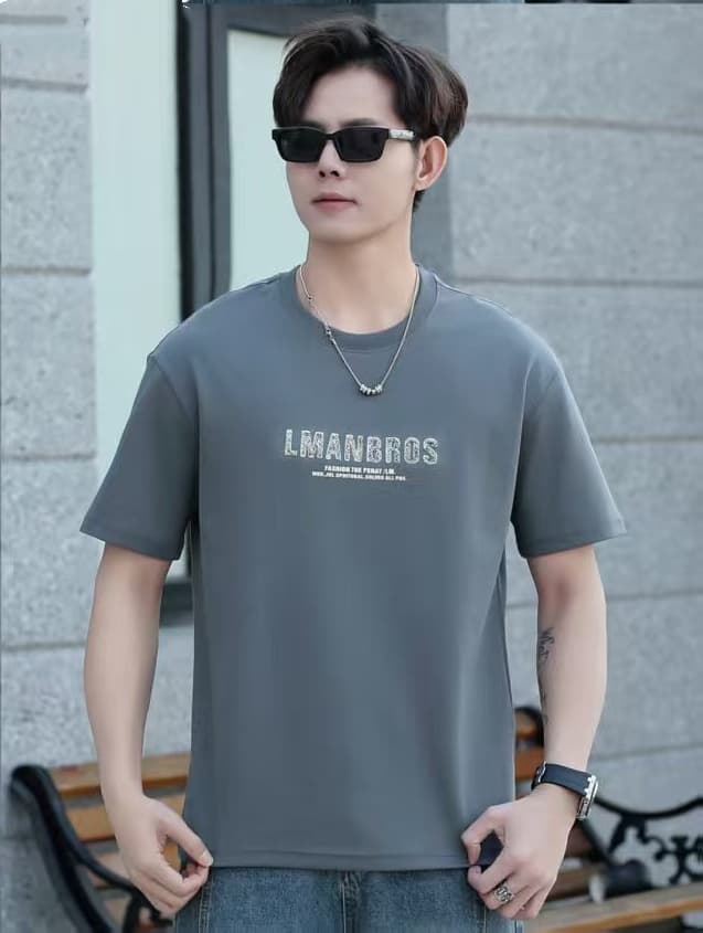 개체 높은 품질 조수 브랜드 패션 프린트 라운드 넥 남성 순면 반팔 다용도 캐주얼 루즈핏 티셔츠 맨위 서비스 상세 이미지 12