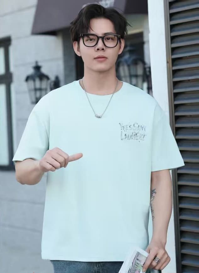 개체 높은 품질 조수 브랜드 패션 프린트 라운드 넥 남성 순면 반팔 다용도 캐주얼 루즈핏 티셔츠 맨위 서비스 상세 이미지 4