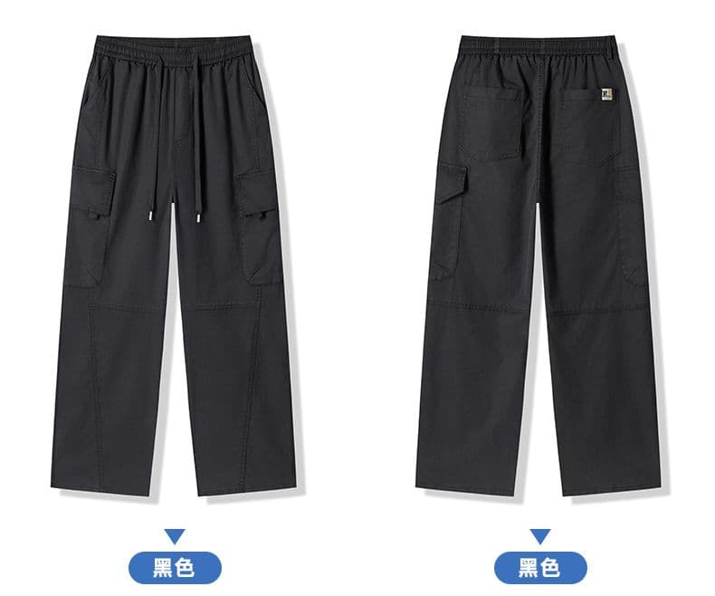 아메리칸 조수 브랜드 남성 라이 경기 서울 워크웨어 팬츠 여름 얇은 스타일 주간 실크 루즈핏 스트레이트 팬츠 기타 주머니 다용도 긴 바지 상세 이미지 19