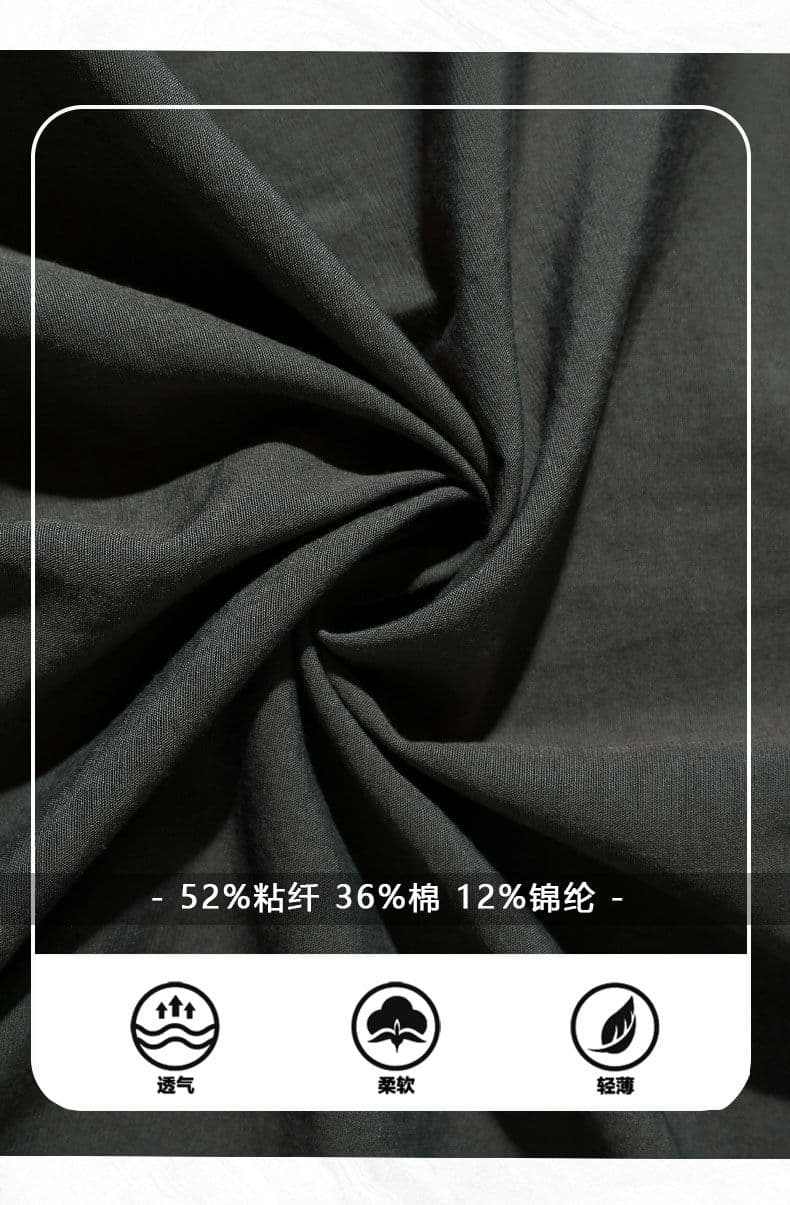 남자 여름 반팔 면 셔츠 비즈니스 미니멀리즘 캐주얼 청년 단색 폴로 칼라 셔츠 편안함 통기성 다용도 남성 의류 상세 이미지 2