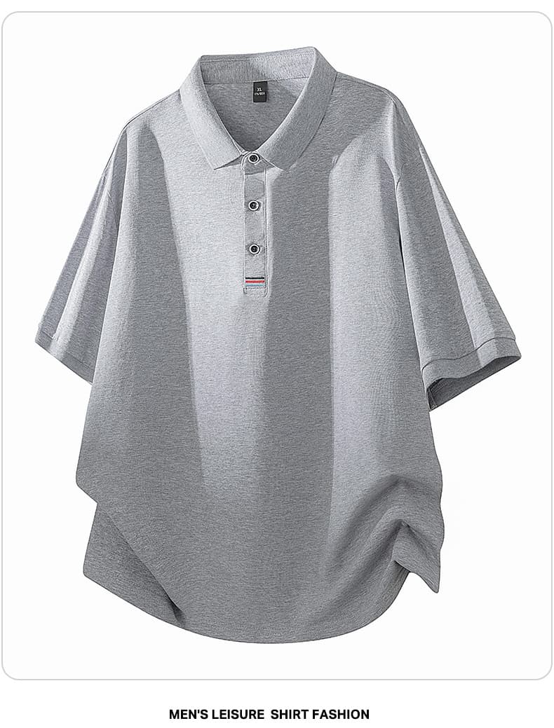 여름 얼음 센스 남성 새로운 POLO 셔츠 트렌드 반팔 암살 자수 캐주얼 루즈핏 다용도 티셔츠 폴로 칼라 맨위 티셔츠 상세 이미지 15