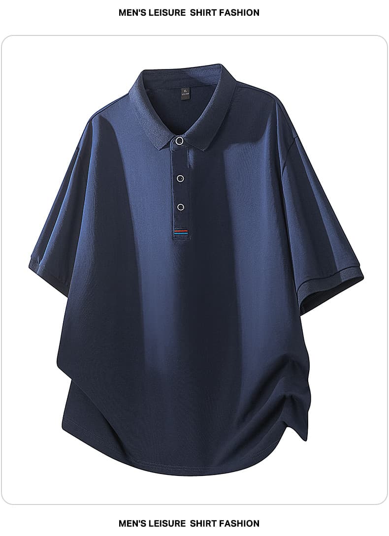 여름 얼음 센스 남성 새로운 POLO 셔츠 트렌드 반팔 암살 자수 캐주얼 루즈핏 다용도 티셔츠 폴로 칼라 맨위 티셔츠 상세 이미지 19
