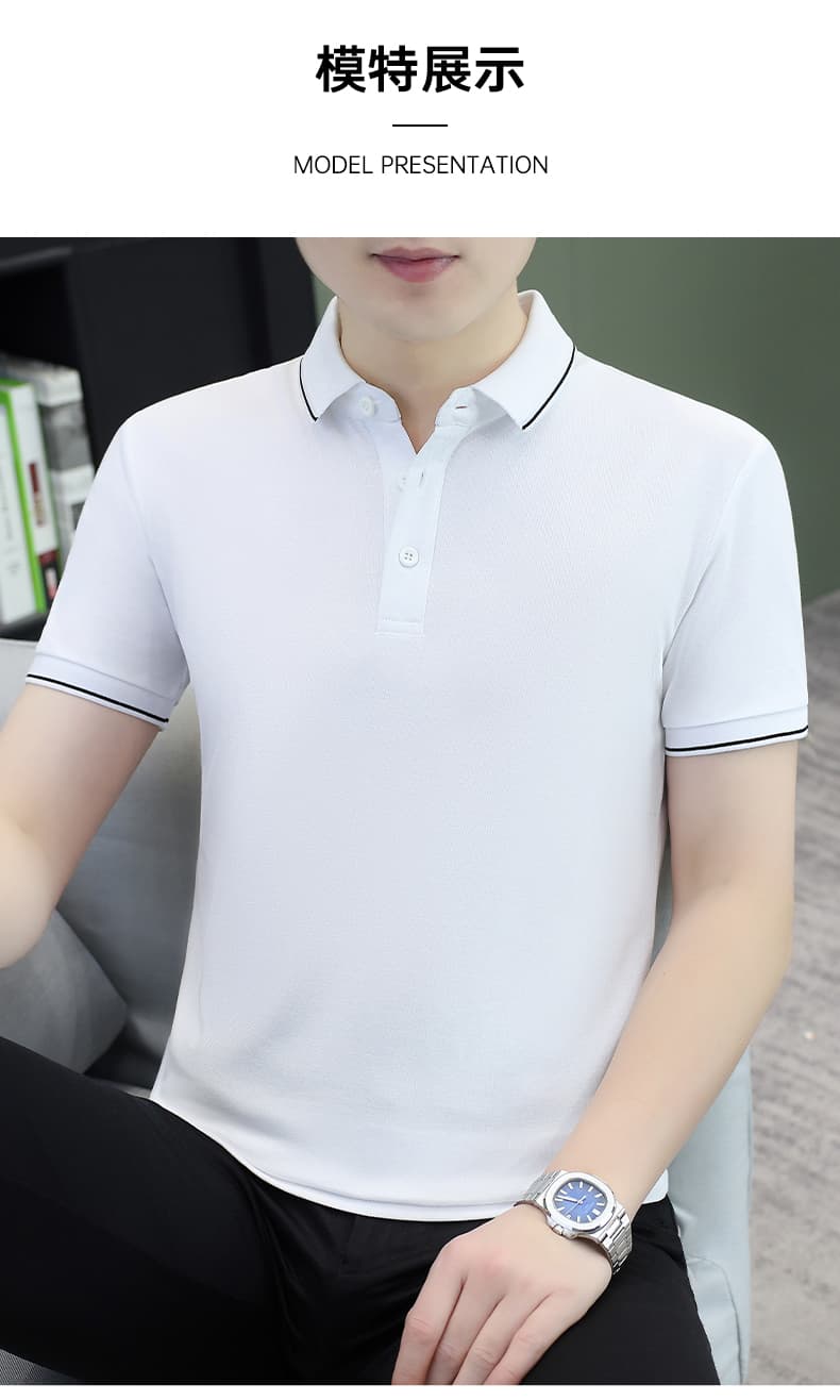 여름 얼음 센스 남성 새로운 POLO 셔츠 트렌드 반팔 암살 자수 캐주얼 루즈핏 다용도 티셔츠 폴로 칼라 맨위 티셔츠 상세 이미지 10