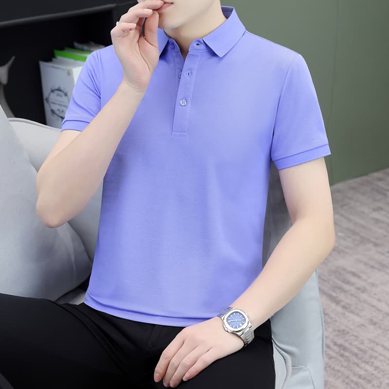 여름 얼음 센스 남성 새로운 POLO 셔츠 트렌드 반팔 암살 자수 캐주얼 루즈핏 다용도 티셔츠 폴로 칼라 맨위 티셔츠 이미지 5