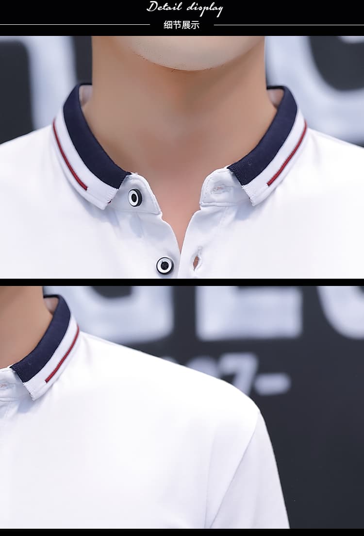 여름 얼음 센스 남성 새로운 POLO 셔츠 트렌드 반팔 암살 자수 캐주얼 루즈핏 다용도 티셔츠 폴로 칼라 맨위 티셔츠 상세 이미지 19