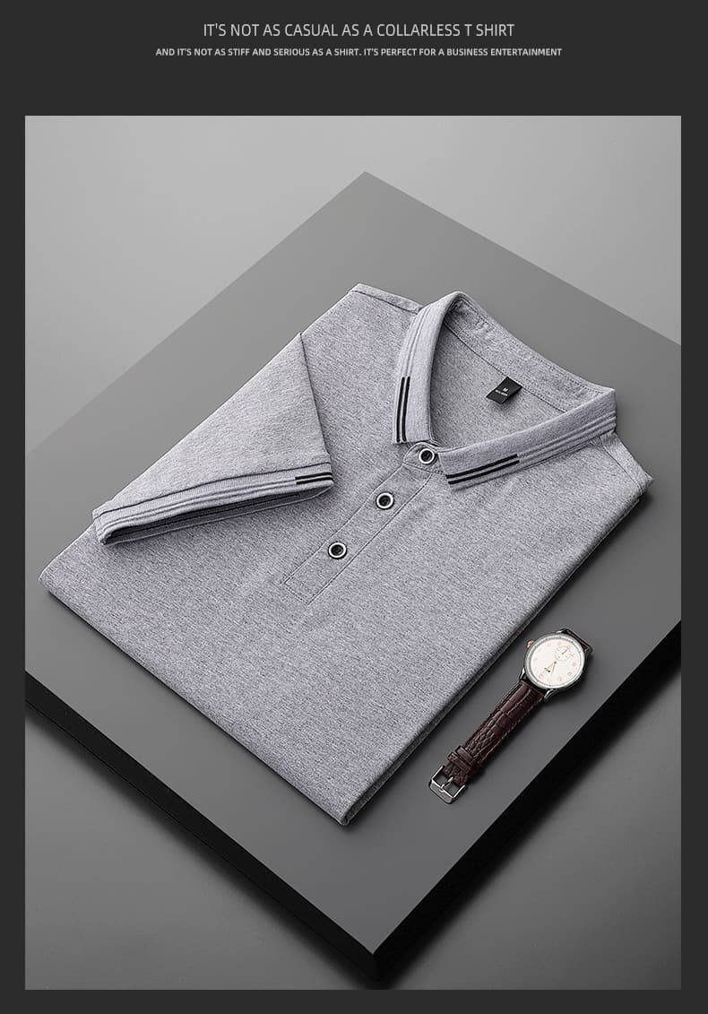 여름 얼음 센스 남성 새로운 POLO 셔츠 트렌드 반팔 암살 자수 캐주얼 루즈핏 다용도 티셔츠 폴로 칼라 맨위 티셔츠 상세 이미지 7