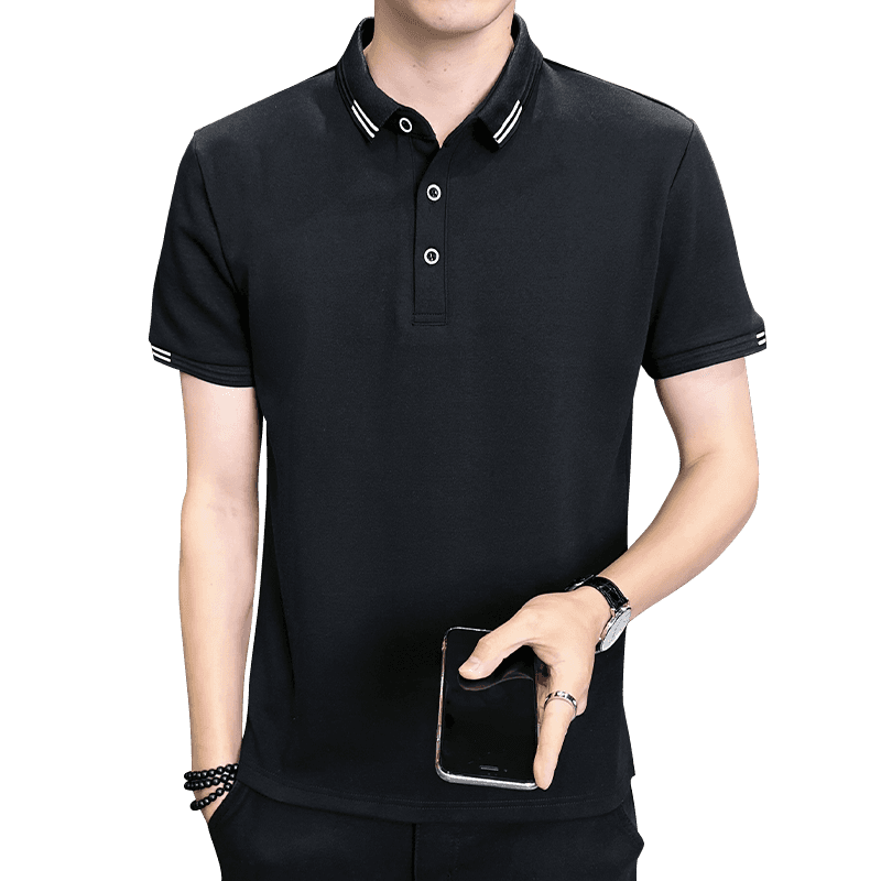 여름 얼음 센스 남성 새로운 POLO 셔츠 트렌드 반팔 암살 자수 캐주얼 루즈핏 다용도 티셔츠 폴로 칼라 맨위 티셔츠 이미지 5