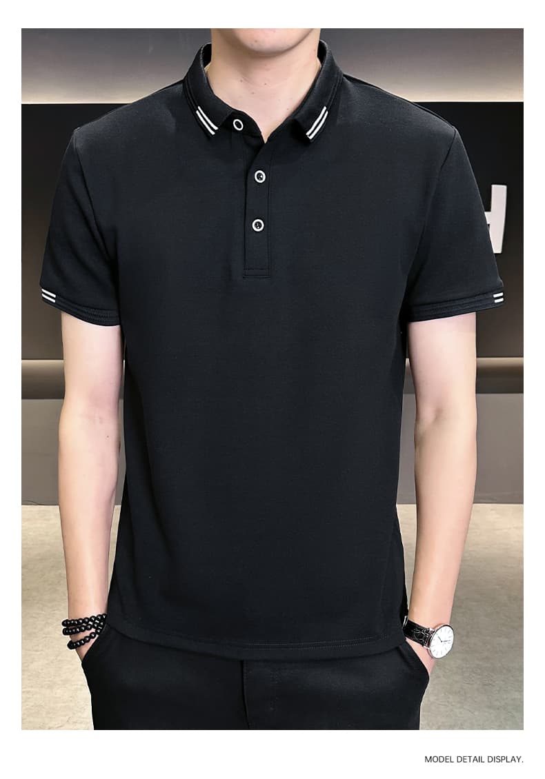 여름 얼음 센스 남성 새로운 POLO 셔츠 트렌드 반팔 암살 자수 캐주얼 루즈핏 다용도 티셔츠 폴로 칼라 맨위 티셔츠 상세 이미지 22