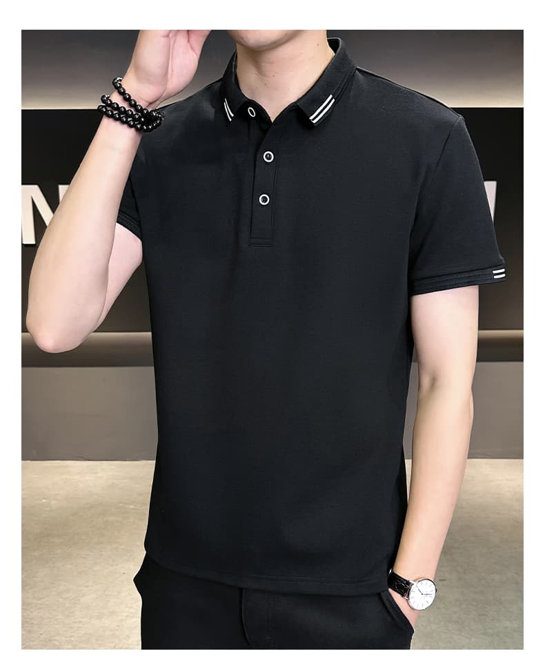 여름 얼음 센스 남성 새로운 POLO 셔츠 트렌드 반팔 암살 자수 캐주얼 루즈핏 다용도 티셔츠 폴로 칼라 맨위 티셔츠 상세 이미지 23