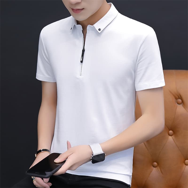 여름 얼음 센스 남성 새로운 POLO 셔츠 트렌드 반팔 암살 자수 캐주얼 루즈핏 다용도 티셔츠 폴로 칼라 맨위 티셔츠