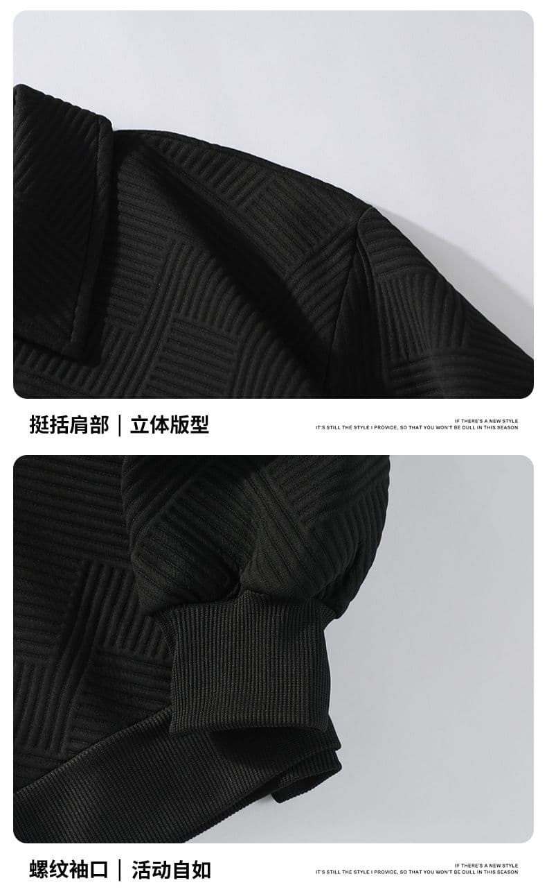국경 간 조수 브랜드 봄 가을 빅 사이즈 하프 단추 후드티 남성 루즈핏 팻 맨 긴팔 POLO 셔츠 캐주얼 다용도 재킷 상세 이미지 16