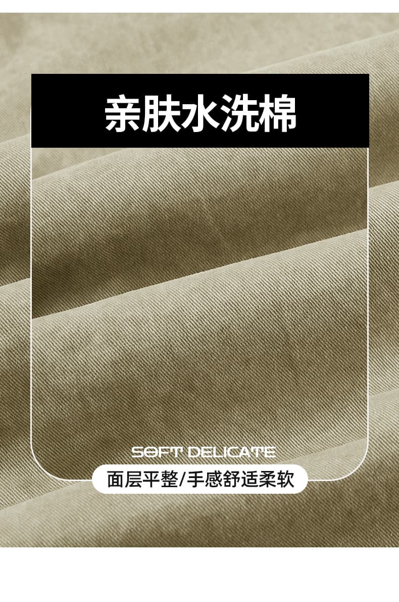 국경 간 빅 사이즈 조수 브랜드 새로운 여름 폭발 반팔 셔츠 순면 워싱 재킷 워크웨어 셔츠 폴로 칼라 재킷 상세 이미지 6