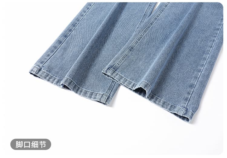 마이크로 나팔 아메리칸 ins 높음 거리 몸매 가꾸기 청바지 남성 단색 스트레이트 디스플레이 높음 슬림해 보이는 바지 캐주얼 긴 바지 상세 이미지 24