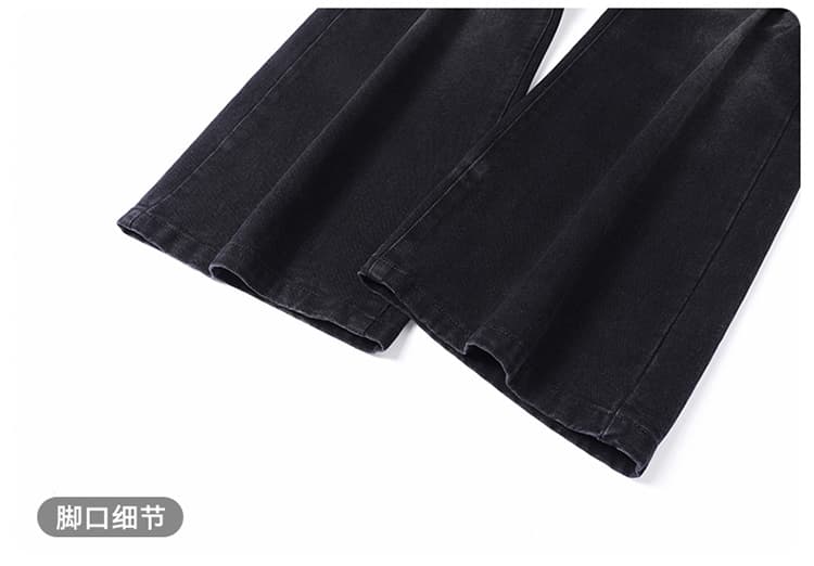 남성 높은 품질 부츠컷 바지 허리밴드 새로운 높음 거리 레트로 청바지 남성 잘 생긴 조수 브랜드 캐주얼 바지 상세 이미지 24