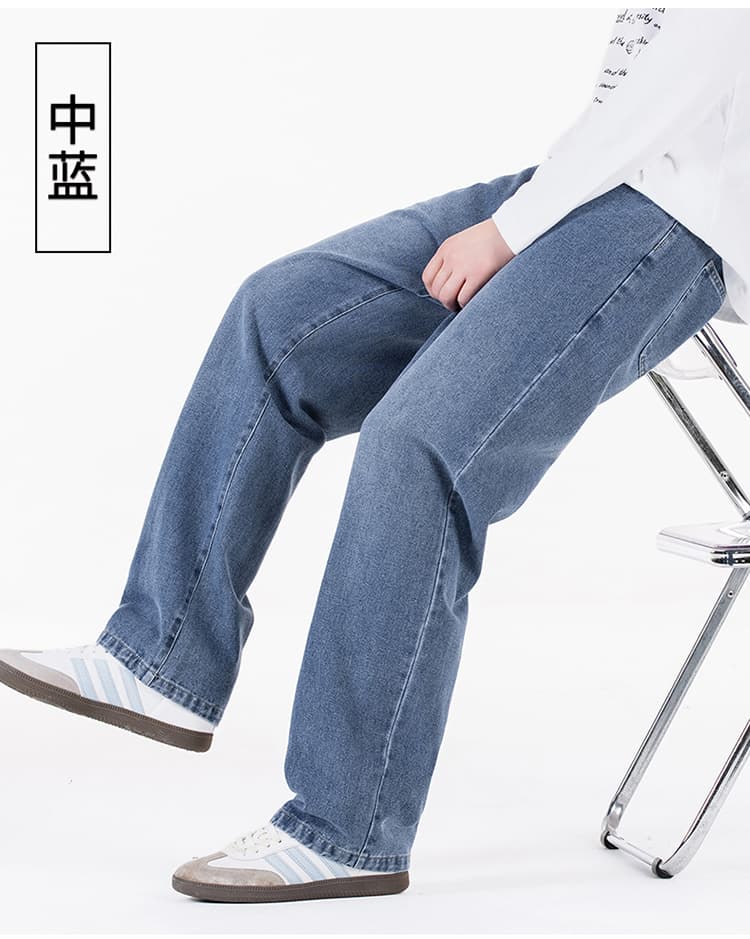 넓은 다리 새로운 아메리칸 높음 거리 넓은 다리 청바지 남성 봄 가을 겨울 워싱 마 오래된 조수 브랜드 악당 잘 생긴 스트레이트 루즈핏 상세 이미지 11