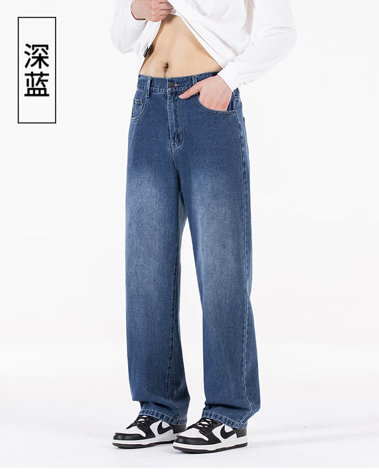 넓은 다리 새로운 아메리칸 높음 거리 넓은 다리 청바지 남성 봄 가을 겨울 워싱 마 오래된 조수 브랜드 악당 잘 생긴 스트레이트 루즈핏 상세 이미지 13